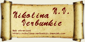 Nikolina Verbunkić vizit kartica